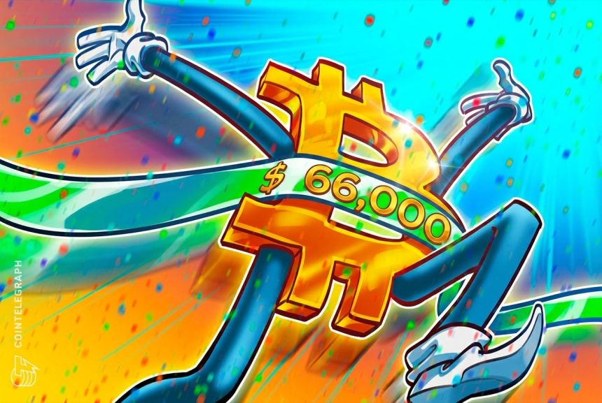 Bitcoin price gains to $66.3K as range breakout attempt sparks one-month high